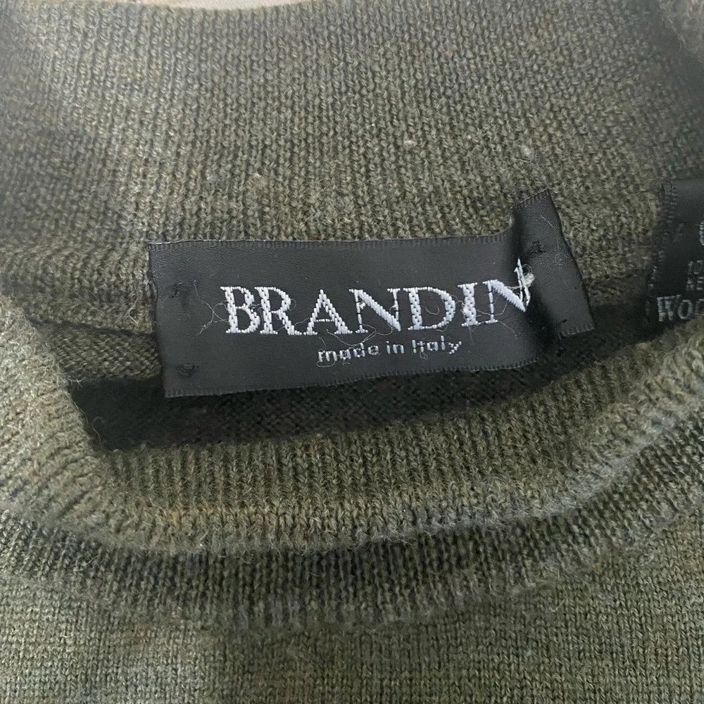 Brandini Men's Olive Green Mock Neck Sweater 100% Pure wool size XL